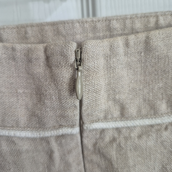 Loft Oatmeal Light Tan Neutral Color Linen Short Skirt Women's‎ 2 - Picture 8 of 12